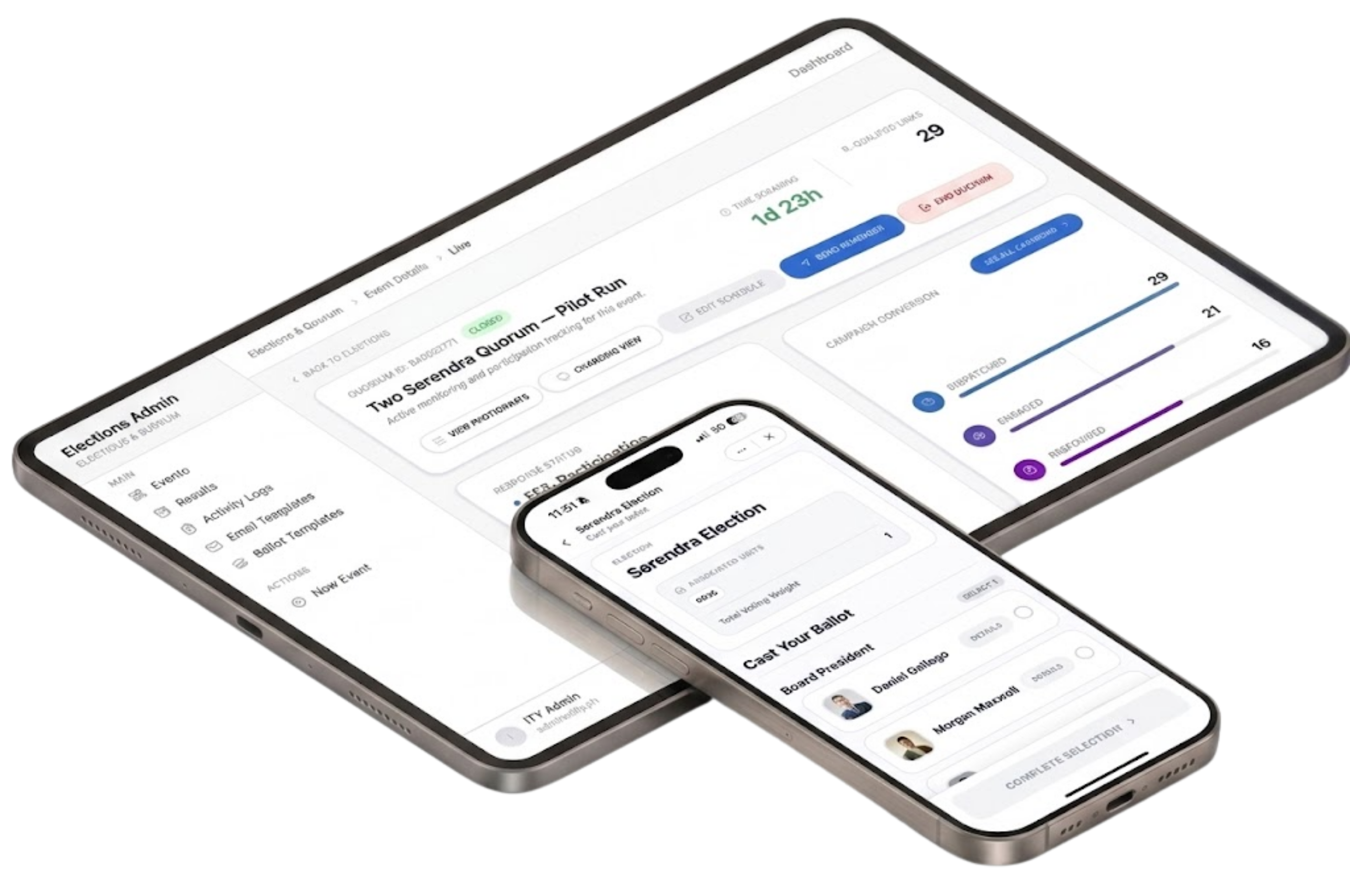 OpenElections Admin and Mobile Mockup